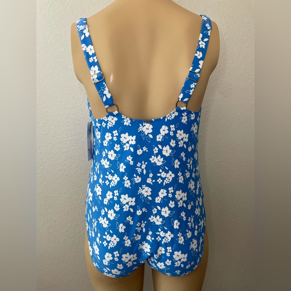Anne Cole Square Neck Front Shirred One Piece NWT Size 22W - Picture 6 of 13